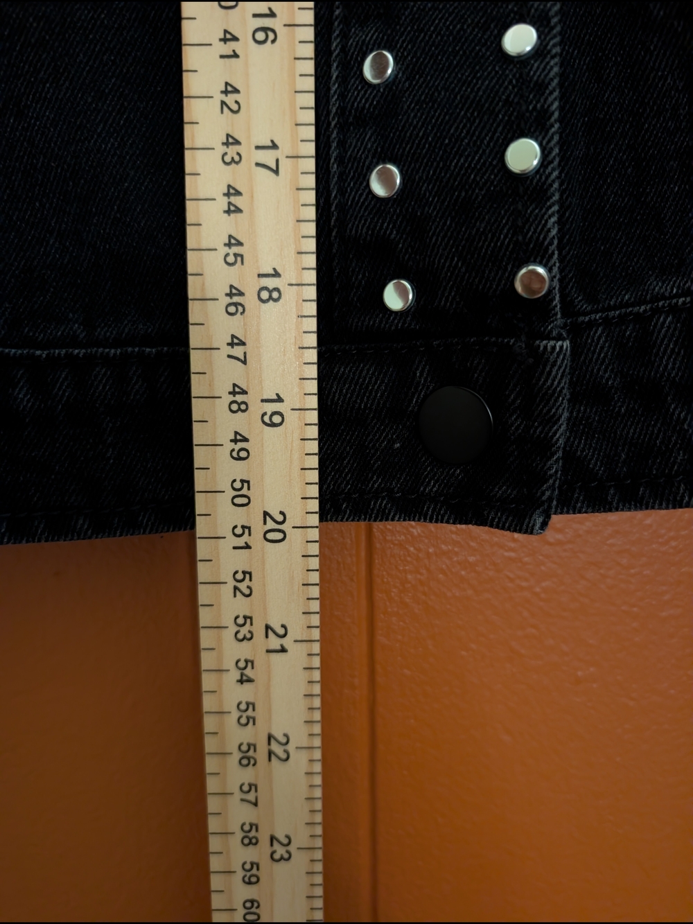 Love Fire Silver Studded Cropped Black Denim 90s Moto Biker Jacket Womens Medium - Picture 10 of 15